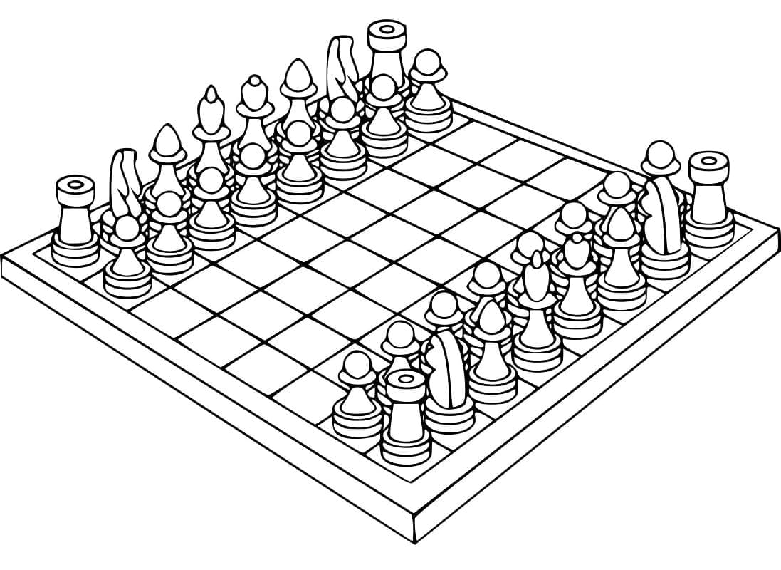 Målarbild Schackbräde