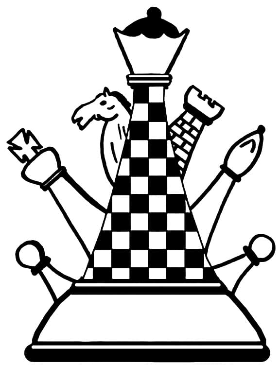 Målarbild Schackpjäser