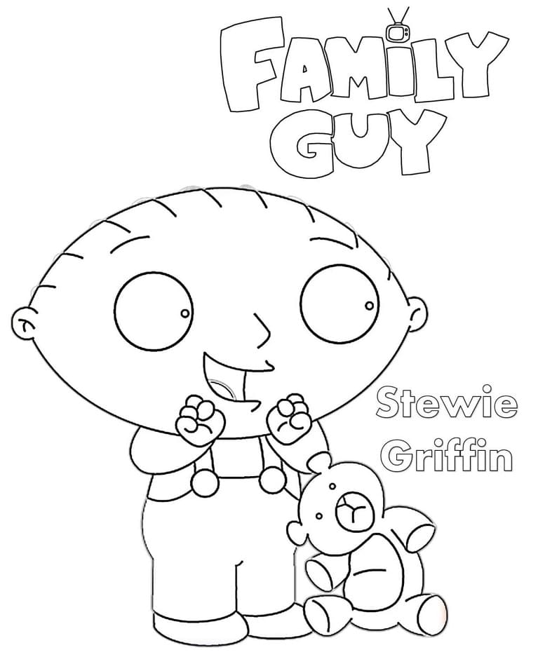 Målarbild Stewie Griffin från Family Guy