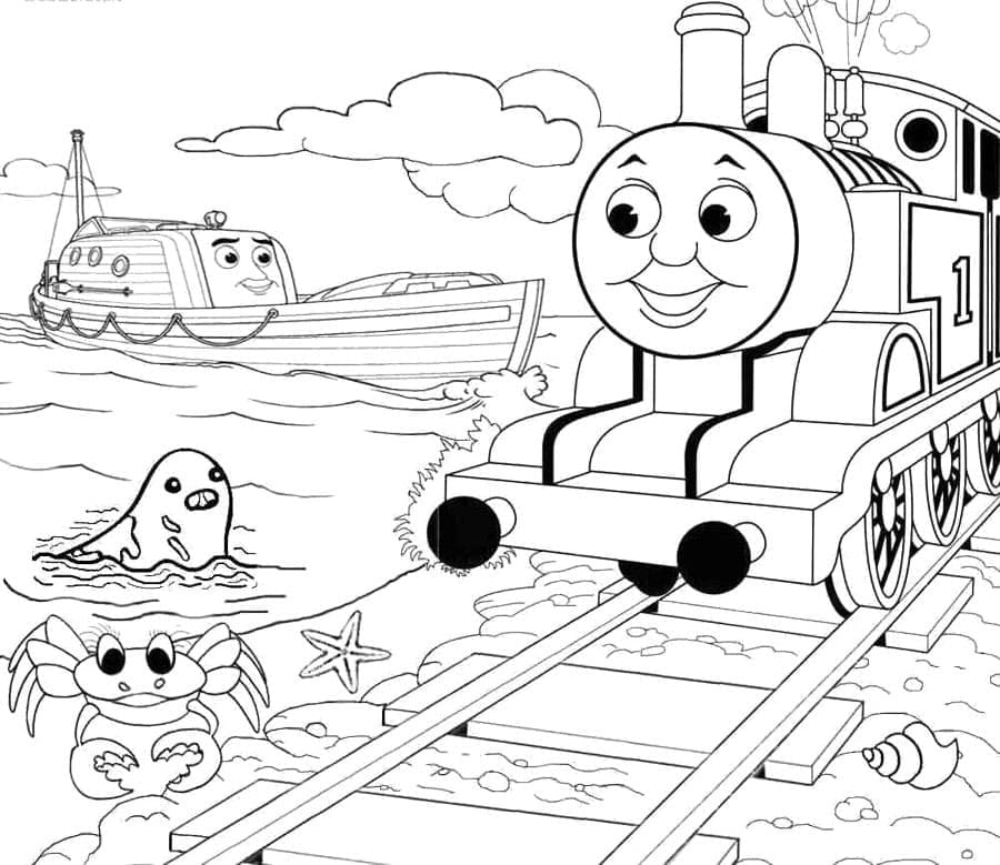 Målarbild Tåget Thomas