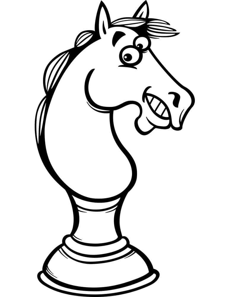 Målarbild Tecknad Schackhäst