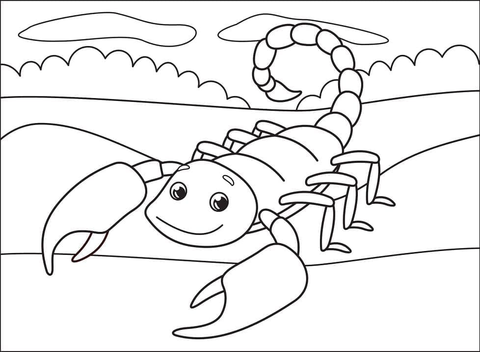 Målarbild Tecknad Skorpion