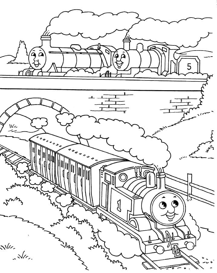 Målarbild Vänliga Tåget Thomas