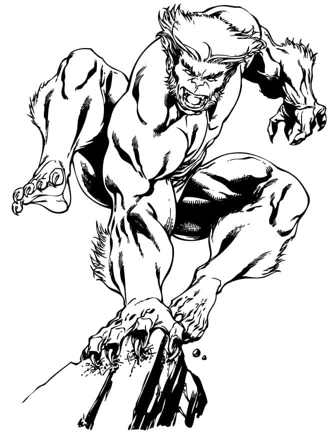 Målarbild Beast från X-men