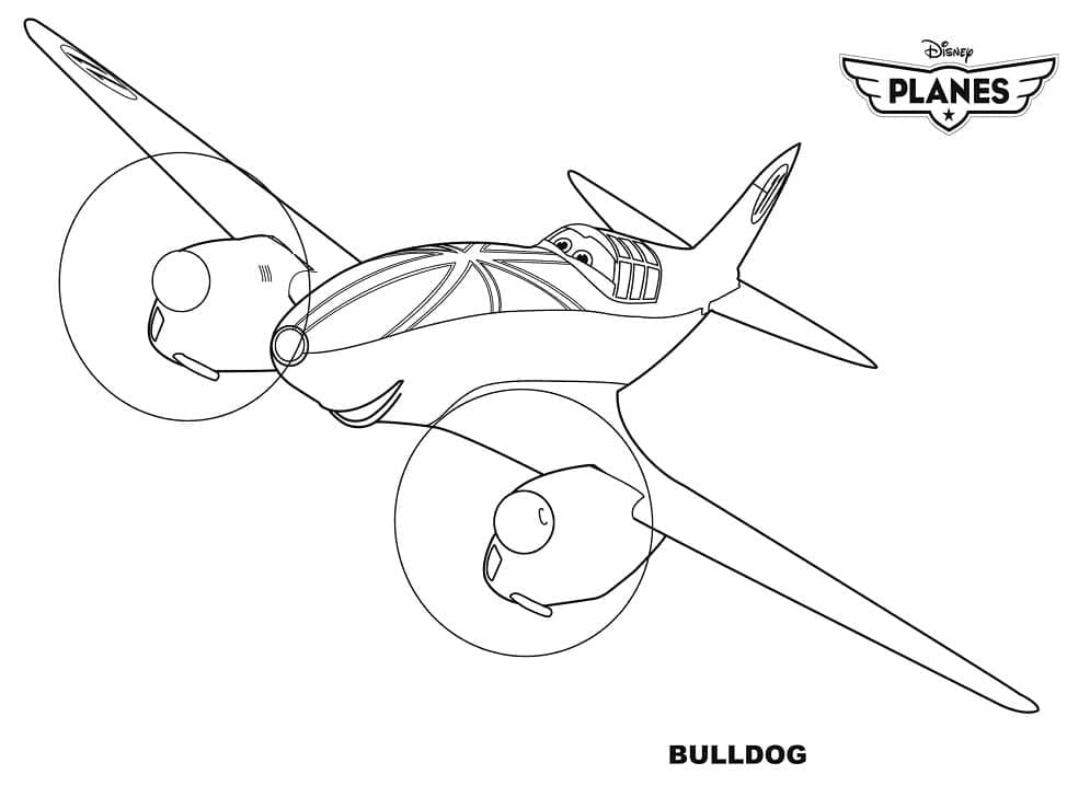 Målarbild Bulldog från Disney Flygplan