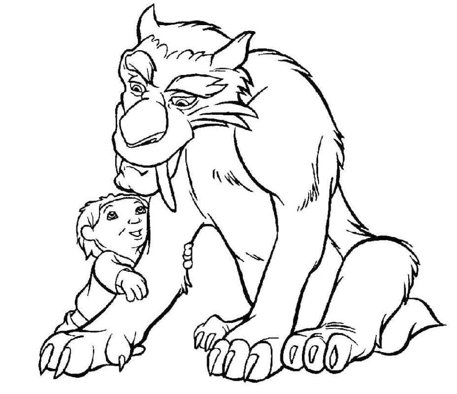 Målarbild Diego och Baby från Ice Age