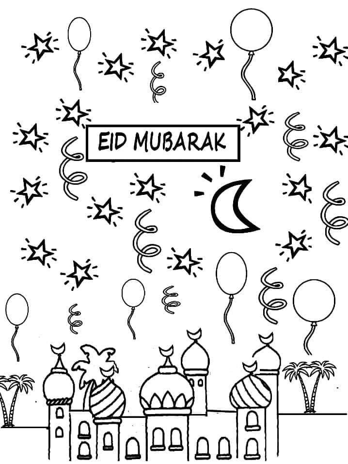 Målarbild Eid Mubarak 1