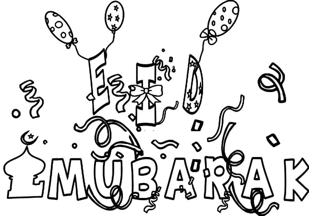 Målarbild Eid Mubarak 5