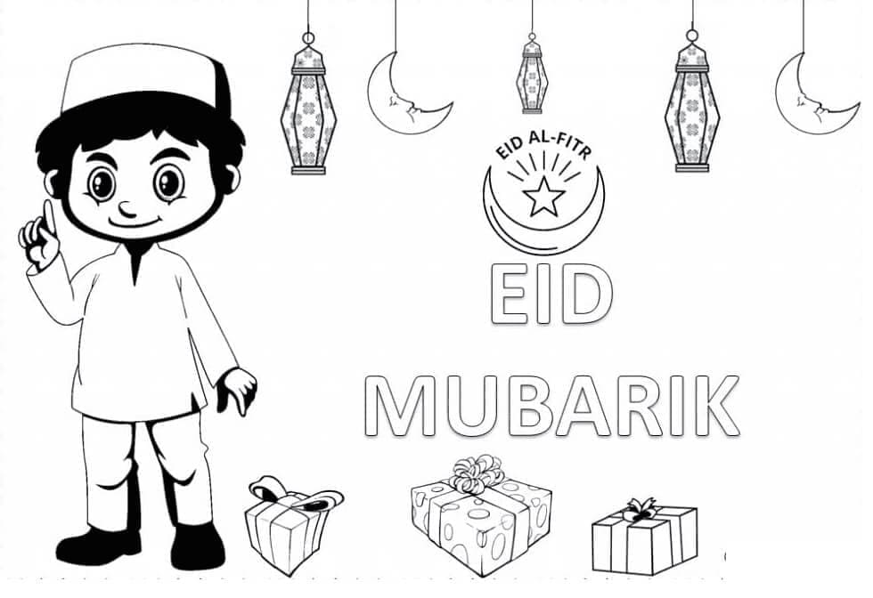 Målarbild Eid Mubarak 6