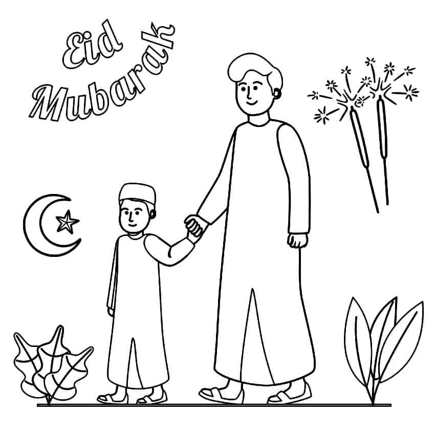 Målarbild Eid Mubarak 7