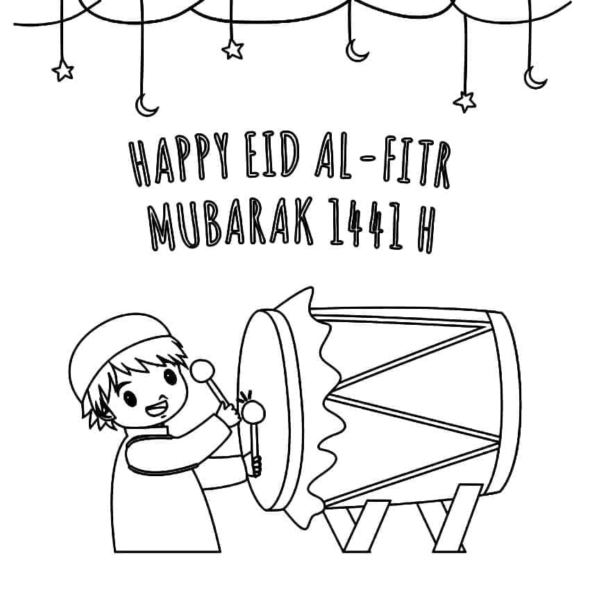 Målarbild Eid Mubarak 8