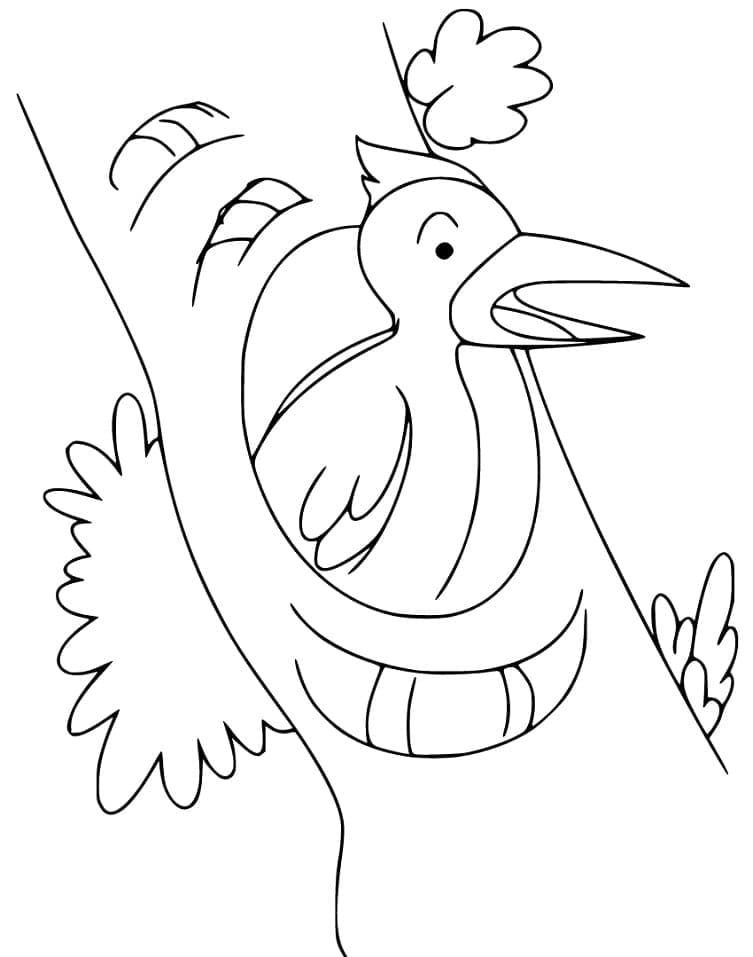 Målarbild En Hackspettfågel