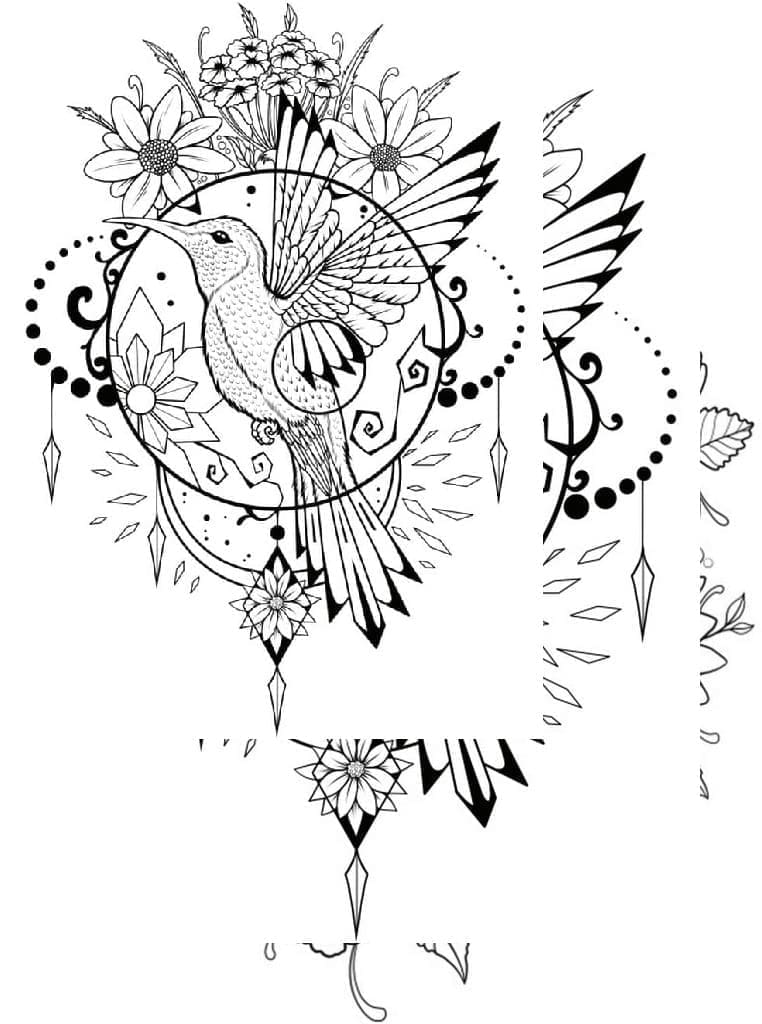 Målarbild Kolibri Tatuering