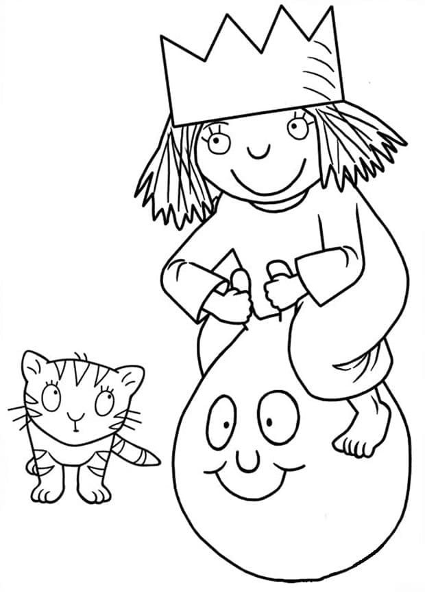 Målarbild Lilla Prinsessan och Katten Kisse
