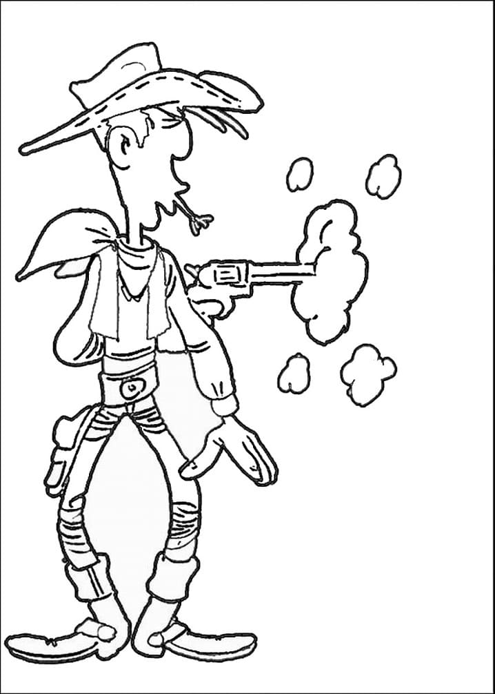 Målarbild Lucky Luke med Pistol