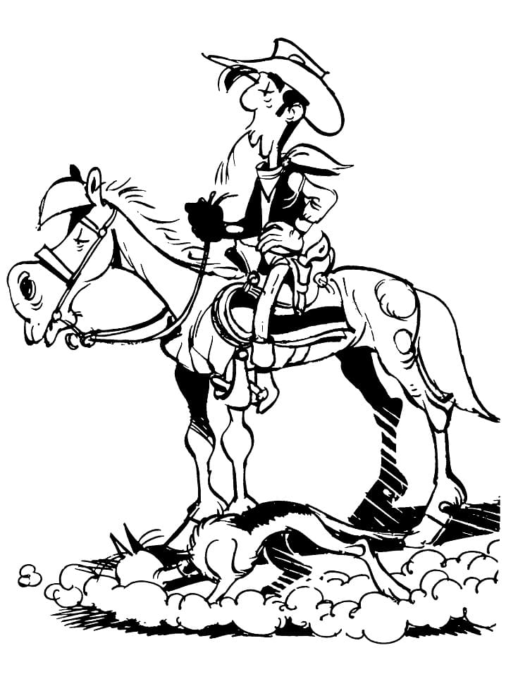 Målarbild Lucky Luke Till Häst