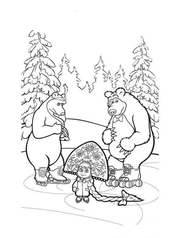 Målarbild Masha och Björnen 2