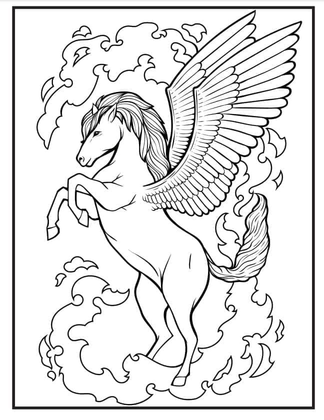 Målarbild Pegasus Tatuering