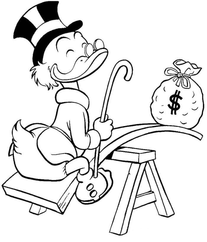 Målarbild Scrooge McDuck med Pengapåse