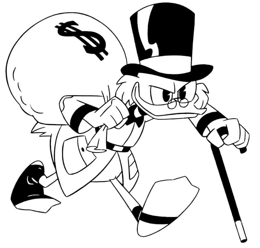 Målarbild Scrooge McDuck och Pengapåse