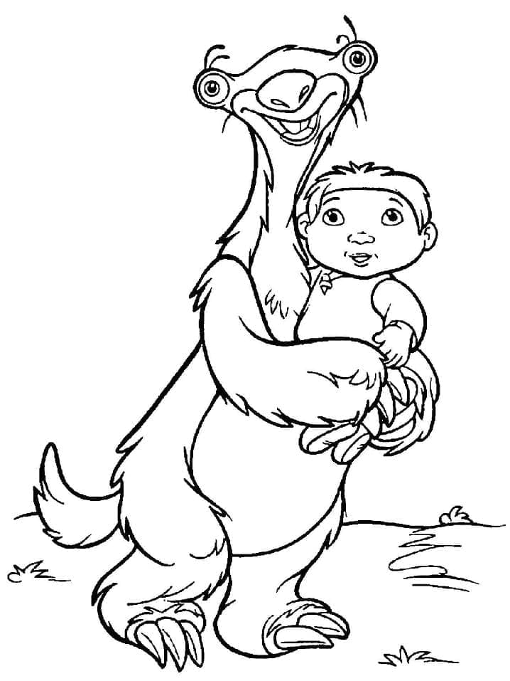 Målarbild Sid och Baby från Ice Age
