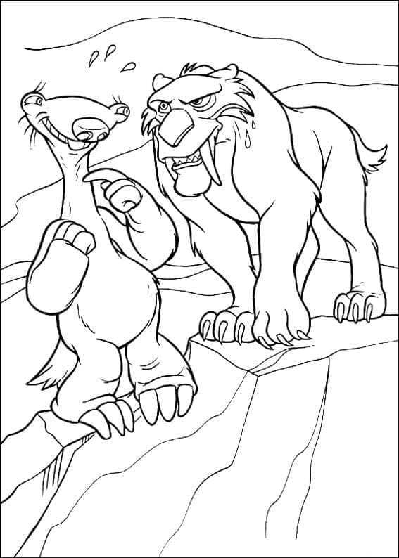 Målarbild Sid och Diego från Ice Age