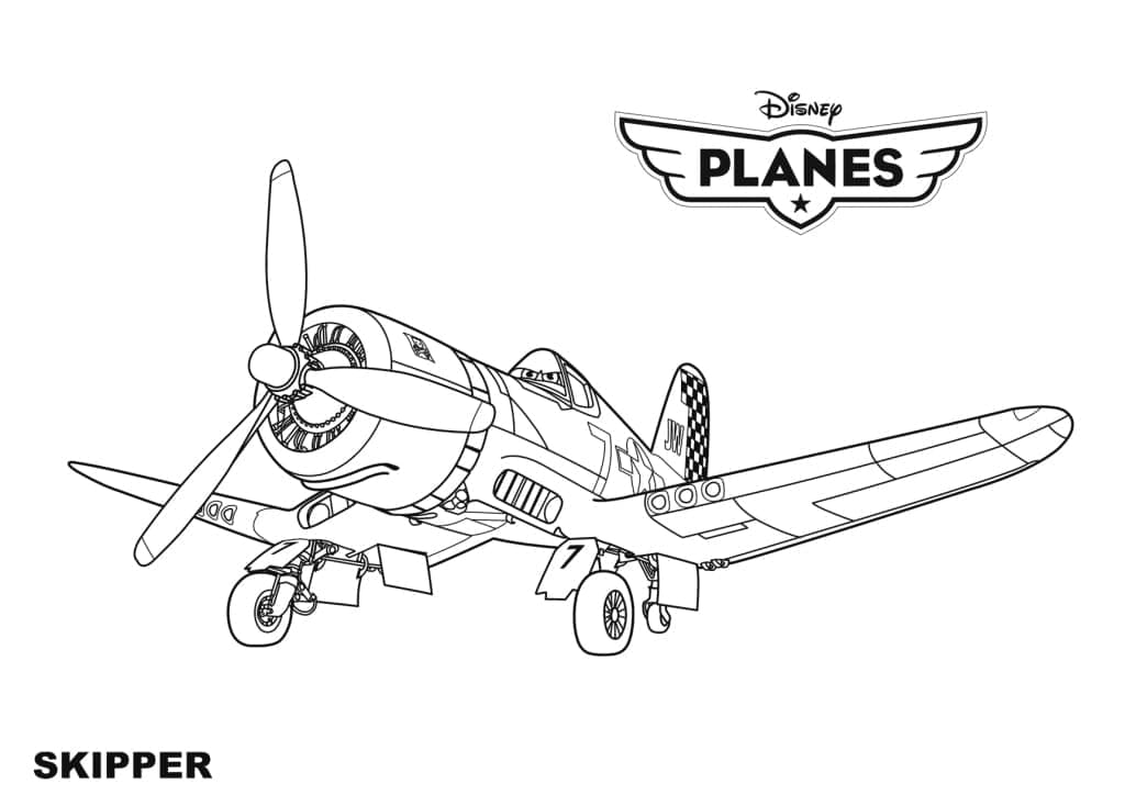 Målarbild Skipper från Disney Flygplan