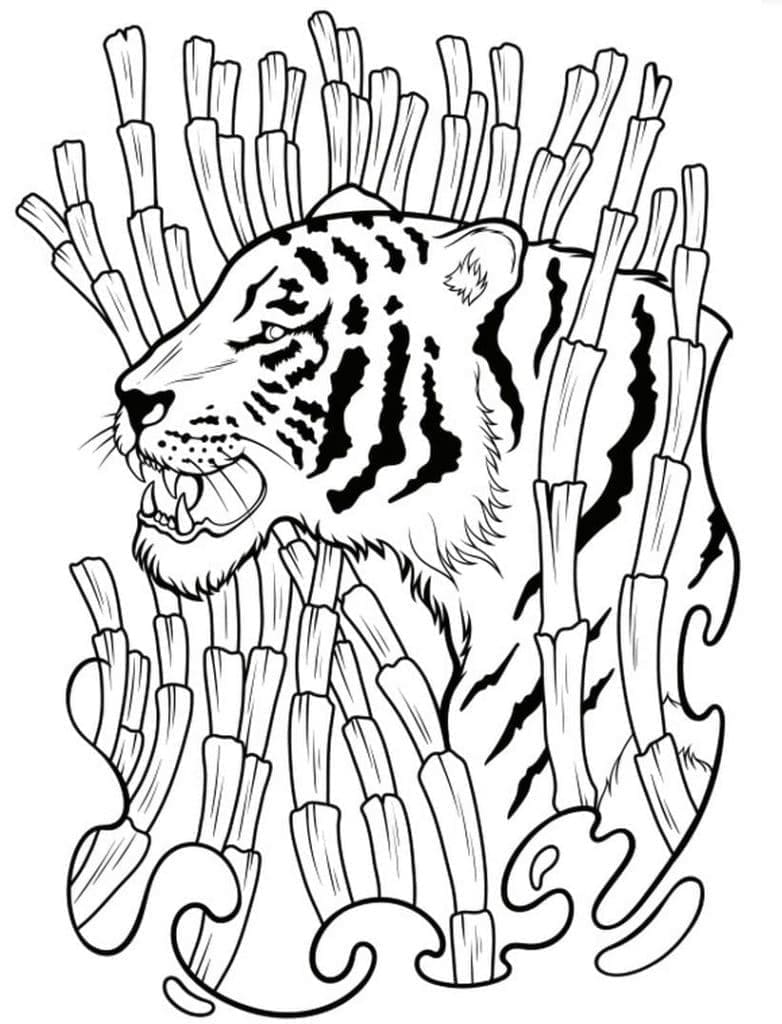 Målarbild Tigertatuering