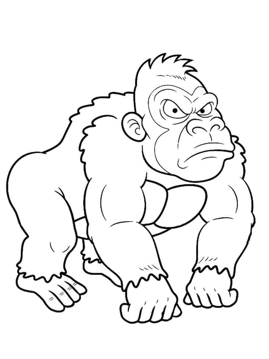 Målarbild Arg Gorilla