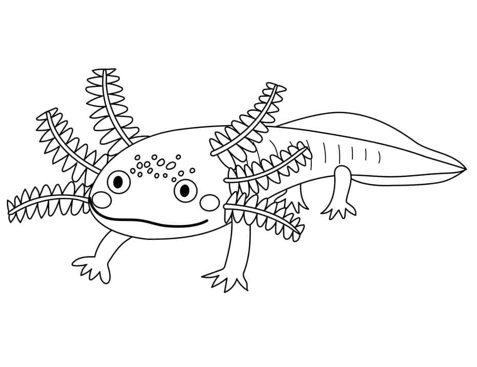 Målarbild Axolotl Gratis för Barn