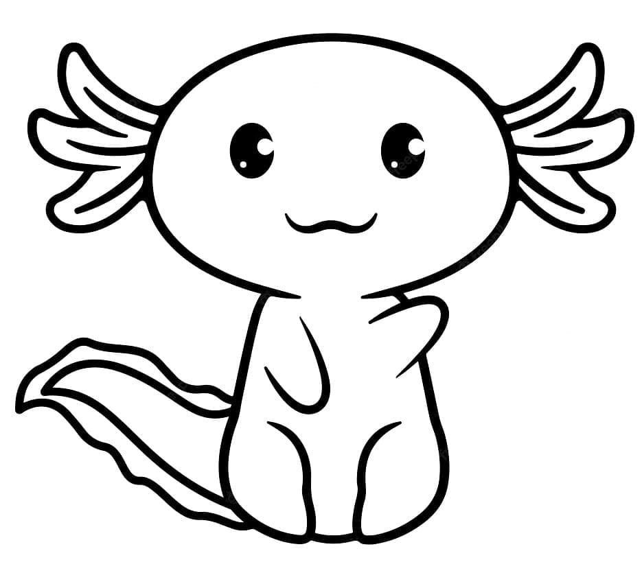 Målarbild Bedårande Axolotl