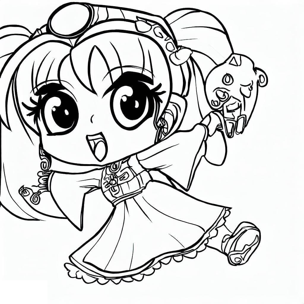 Målarbild Chibi Anime Flicka