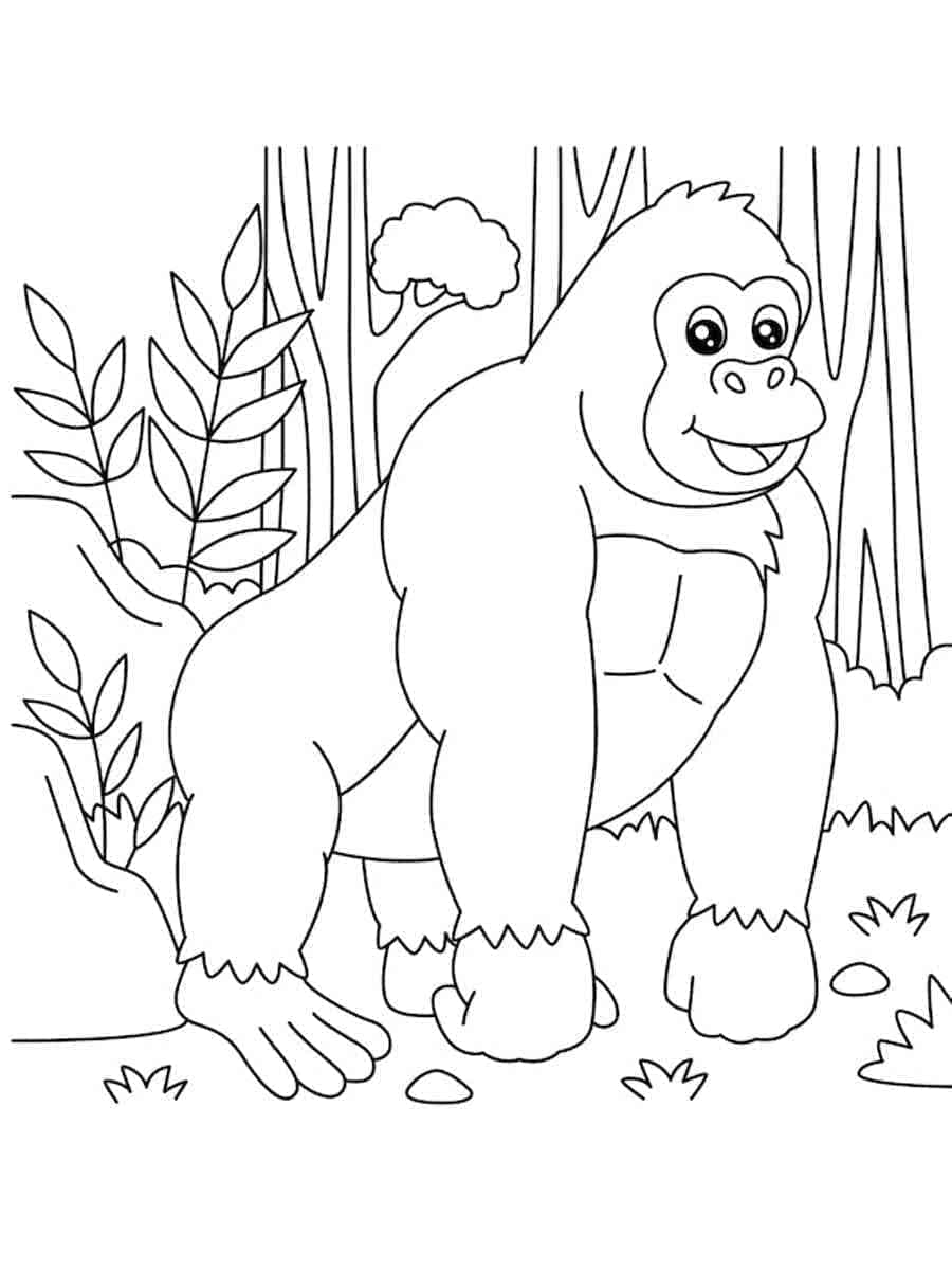 Målarbild En Glad Gorilla