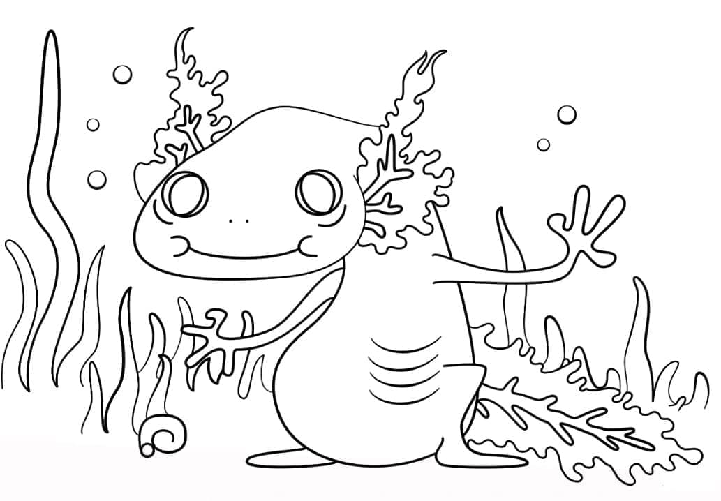 Målarbild En Rolig Axolotl