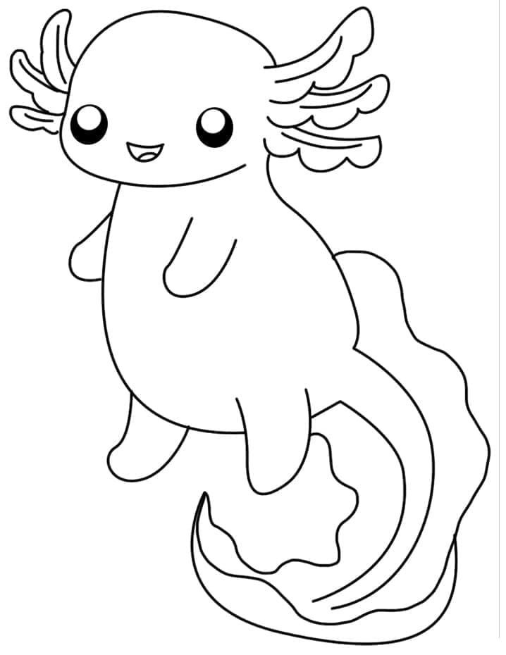 Målarbild En Söt Axolotl