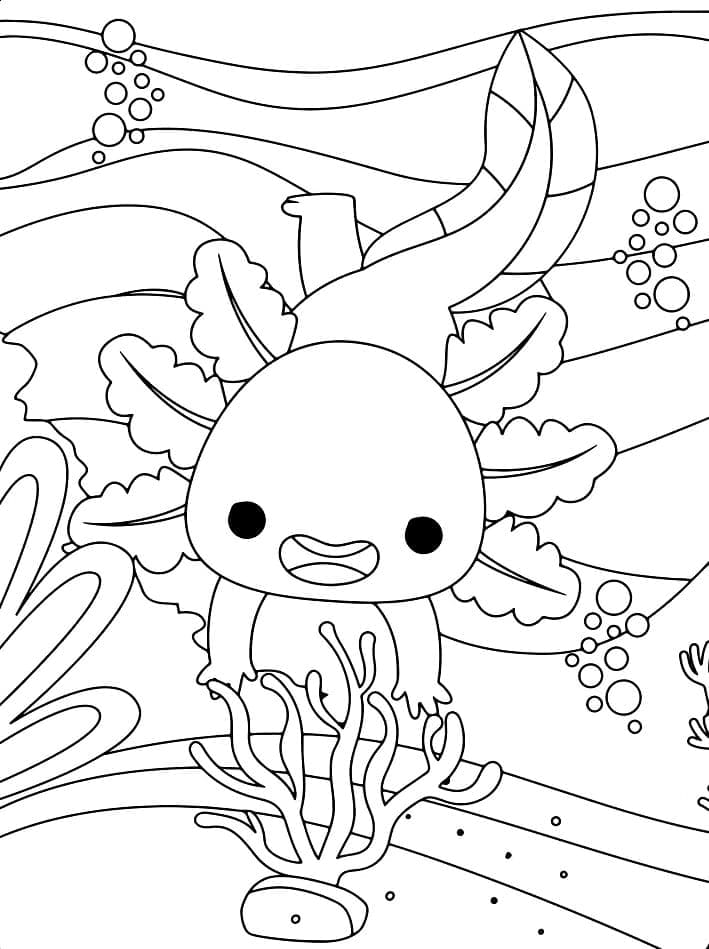 Målarbild En Väldigt Söt Axolotl