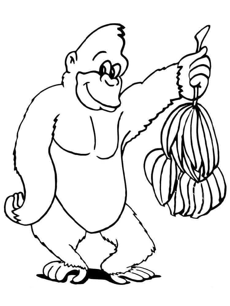 Målarbild Gorilla med Bananer
