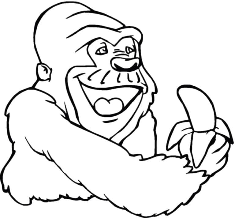 Målarbild Gorilla med en Banan