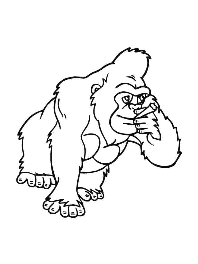 Målarbild Gorilla Röker