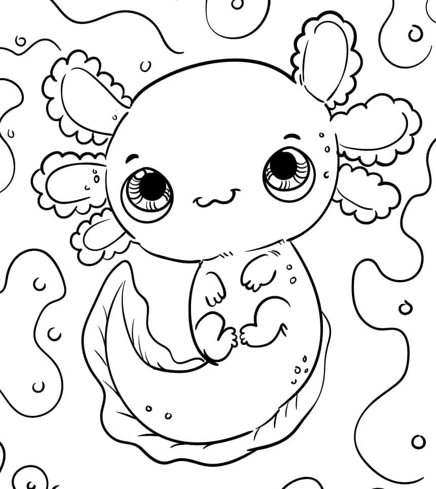 Målarbild Härlig Axolotl