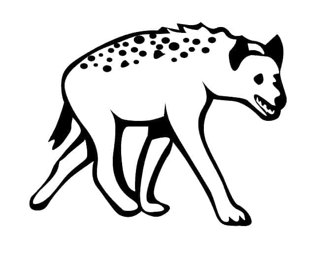 Målarbild Hyena Utskrivbar