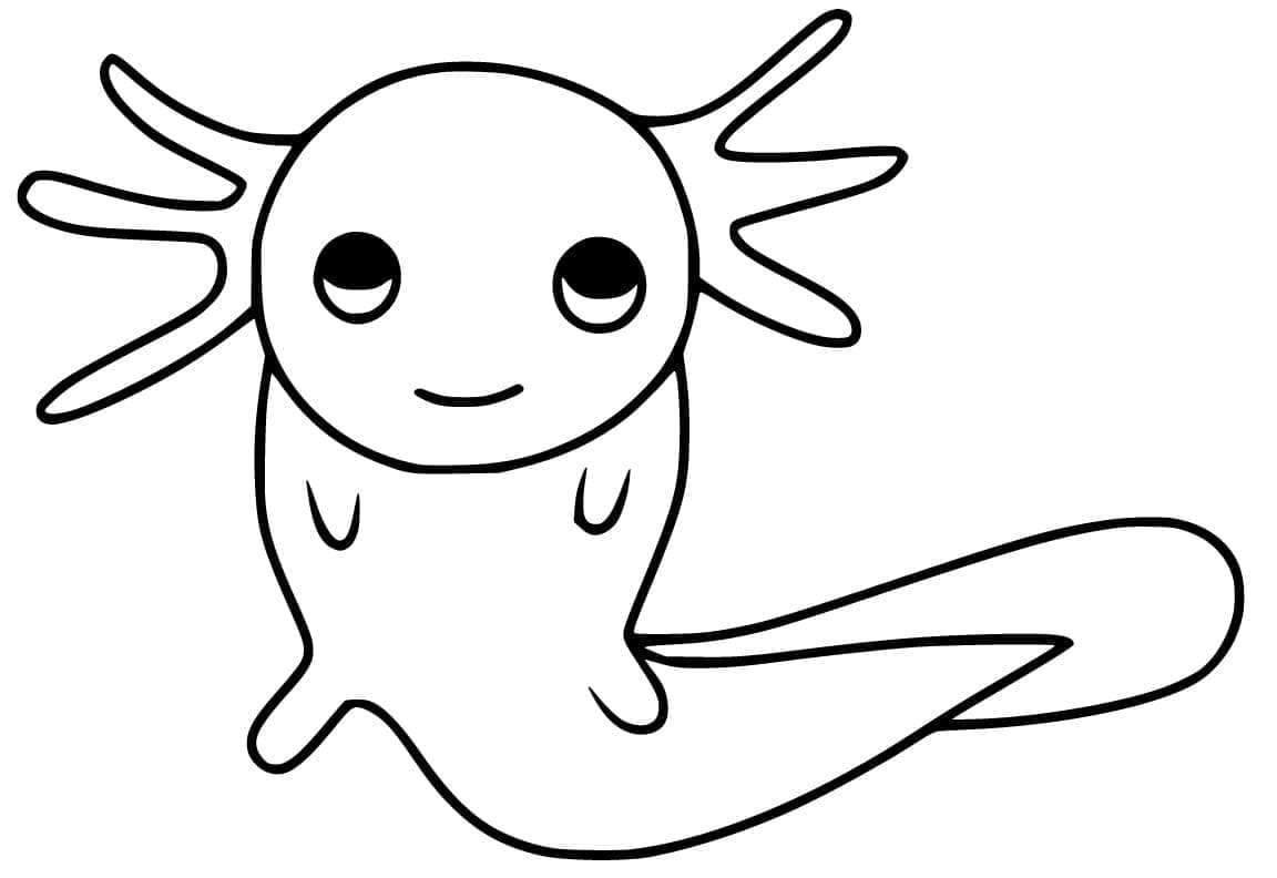 Målarbild Leende Axolotl