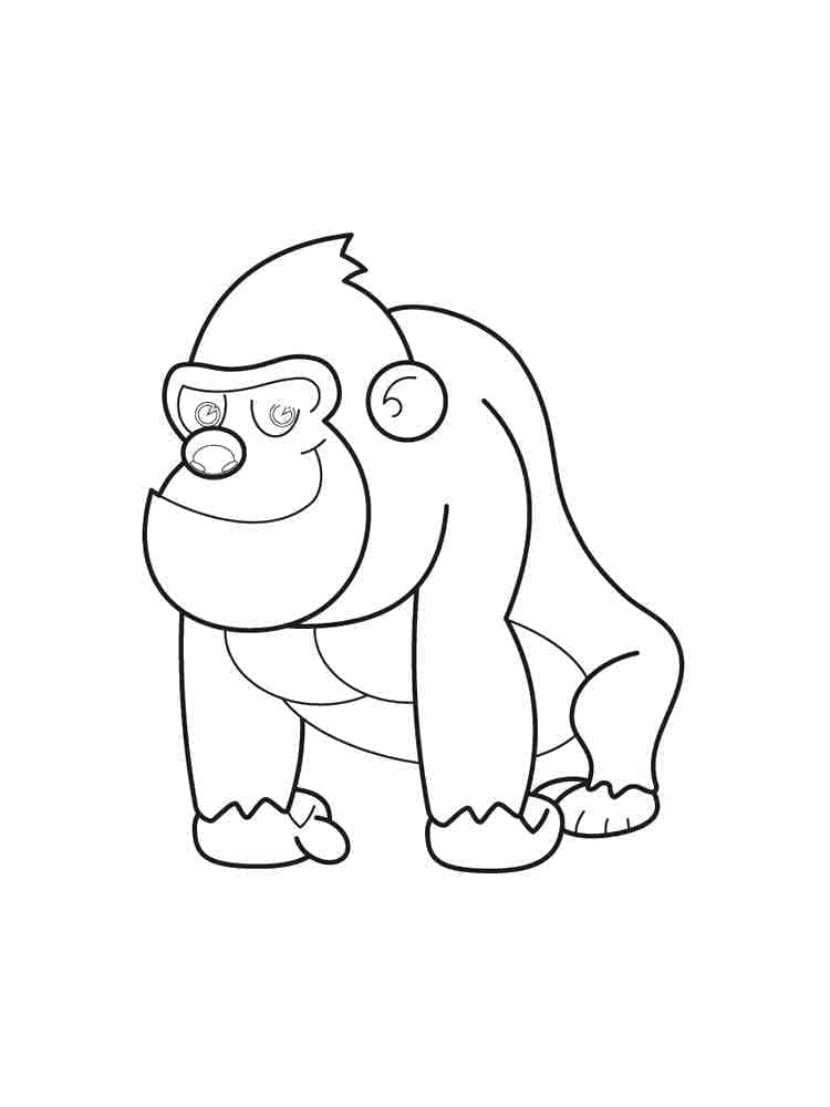 Målarbild Leende Gorilla