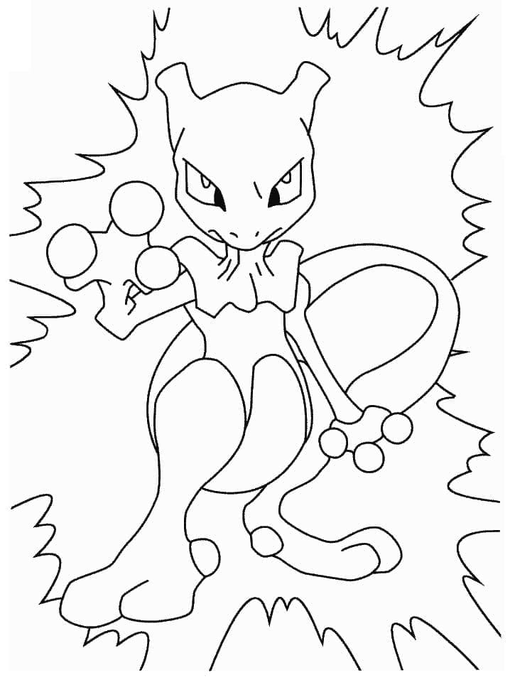 Målarbild Mewtwo 1