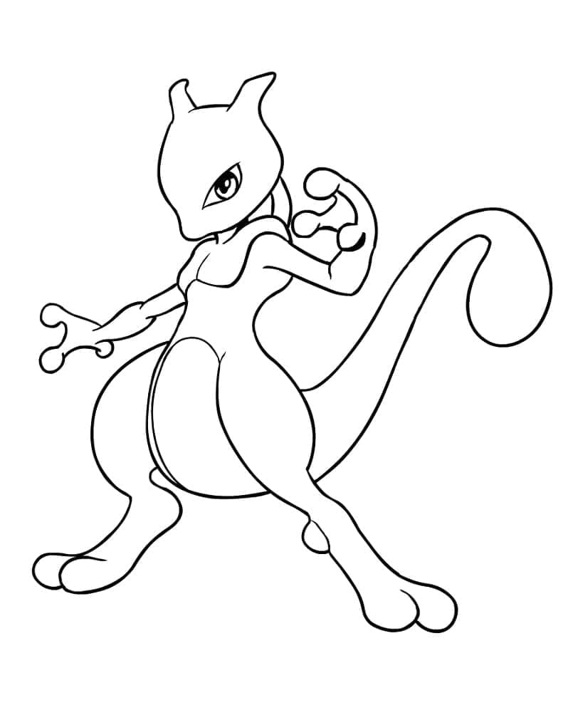 Målarbild Mewtwo Utskrivbar