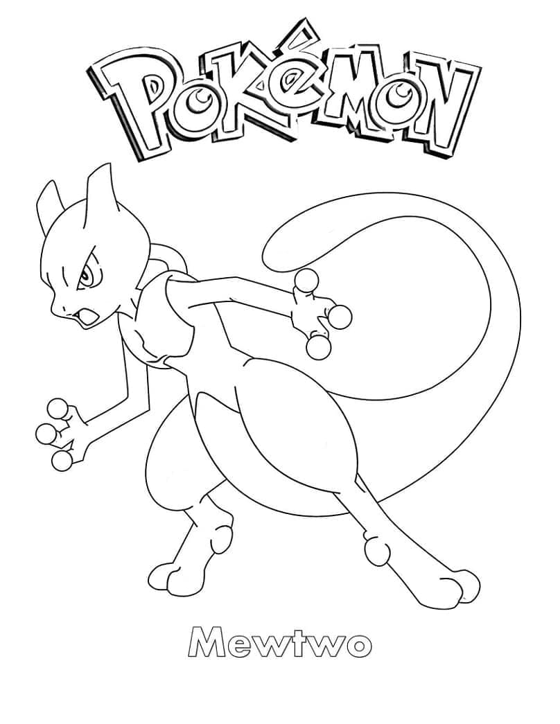 Målarbild Pokemon Mewtwo Gratis