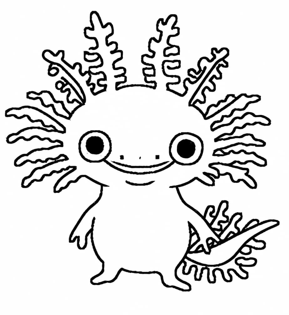 Målarbild Rolig Axolotl