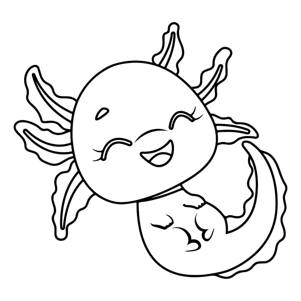 Målarbild Skrattande Axolotl