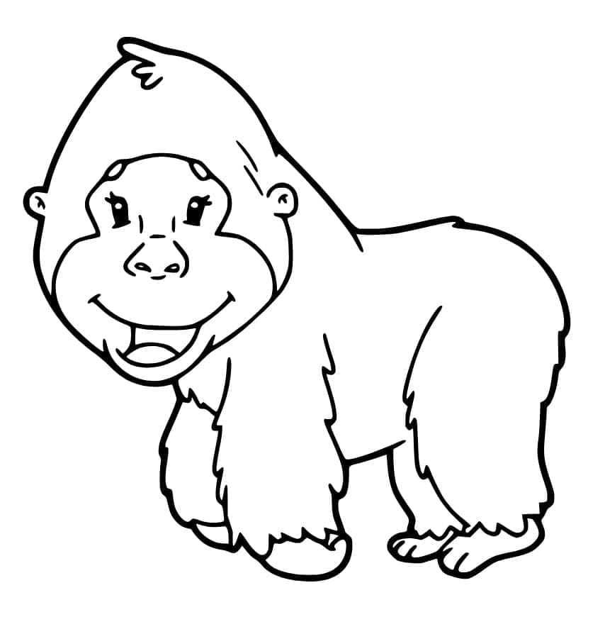 Målarbild Söt Gorilla