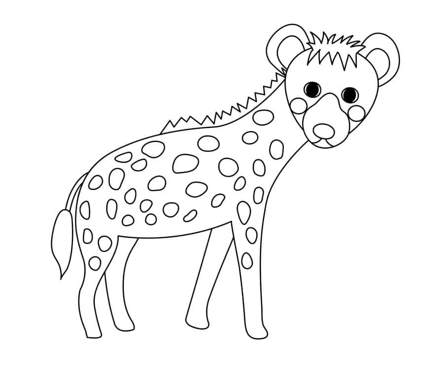 Målarbild Söt Hyena